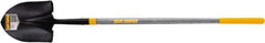 True Temper - 10-5/8" High x 8-7/8" Wide Round Steel Shovel - 45" Long Wood Straight Handle, Turned - Exact Industrial Supply