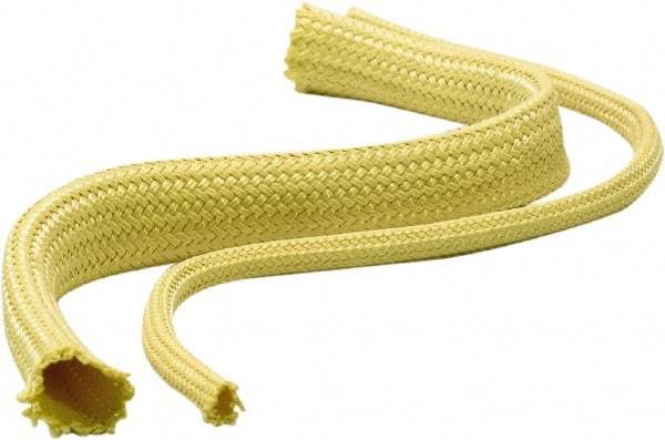 Atlantex - 2-1/2" ID Yellow Braided Cut-Resistant Sleeve for Hoses - 50' Long, -320 to 320°F - Exact Industrial Supply