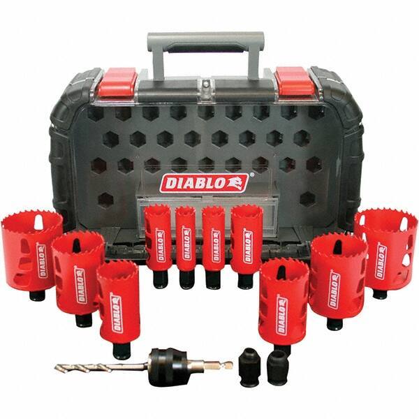 Freud - Hole Saw Kits Minimum Saw Diameter (Inch): 7/8 Maximum Saw Diameter (Inch): 2-9/16 - Exact Industrial Supply