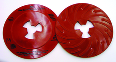 7" - Extra Hard Red - Disc Pad Face Plate Ribbed - Exact Industrial Supply