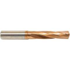 3.8 mm Dia. × 6 mm Shank × 24 mm Flute Length × 66 mm OAL, 3xD, 135°, ZrCN, 2 Flute, Coolant Thru, Round Solid Carbide Drill Series/List #NG05