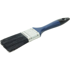 1-1/2″ Varnish Brush, Black China Bristle Fill, 2-1/4″ Trim Length, Blue Foam Handle - Exact Industrial Supply