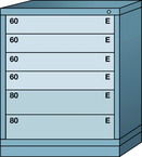 Midrange-Standard Cabinet - 6 Drawers - 30 x 28-1-4 x 37-3/16" - Single Drawer Access - Exact Industrial Supply