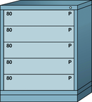 Midrange-Standard Cabinet - 5 Drawers - 30 x 28-1/4 x 37-3/16" - Single Drawer Access - Exact Industrial Supply