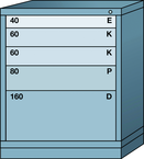 Midrange-Standard Cabinet - 5 Drawers - 30 x 28-1/4 x 37-3/16" - Multiple Drawer Access - Exact Industrial Supply