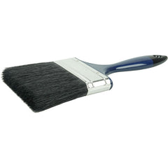 4″ Varnish Brush, Black China Bristle Fill, 3″ Trim Length, Blue Foam Handle - Exact Industrial Supply