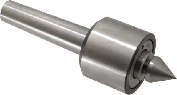 Riten - MT4 Taper Shank, 2-7/8" Head Diam Live Center - 5,500 Max RPM, 3-5/16" Head Length, 1-1/4" Point Diam, 1/4" Point Len, 550 Lb Max Workpc, 2-15/16" OAL, Male Point - Exact Industrial Supply