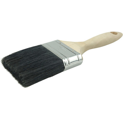 3″ Wall Paint Brush, Black China Bristle Fill, 3-1/4″ Trim Length, Sanded Wood Handle - Exact Industrial Supply