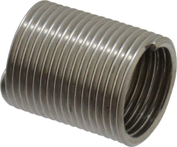 Recoil - M10x1.00 Metric Extra Fine, 20mm OAL, Free Running Helical Insert - 16-1/2 Free Coils, Tanged, Stainless Steel, Bright Finish, 2D Insert Length - Exact Industrial Supply