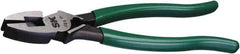 SK - 8-3/4" OAL, 2-3/4" Jaw Length, Side Cutting Flared Tip Pliers - Cutter Jaw, Vinyl Coated Handles - Exact Industrial Supply