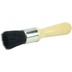 1″ Stencil Brush, China Bristle, 1-3/8″ Trim Length, Lacquered Wood Handle - Exact Industrial Supply