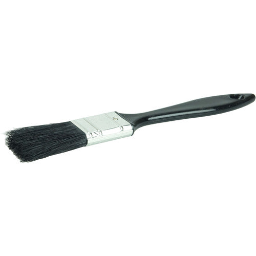 1″ Industrial Varnish Brush, Black China Bristle, 2″ Trim Length, Blue Plastic Sash Handle - Exact Industrial Supply