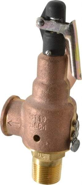 Midwest Control - 3/4" Inlet, 3/4" Outlet, ASME Safety Relief Valve - 150 Max psi, Bronze, 350 Cubic' per Min - Exact Industrial Supply