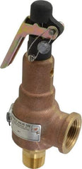 Midwest Control - 3/4" Inlet, 1" Outlet, ASME Safety Relief Valve - 135 Max psi, Bronze, 567 Cubic' per Min - Exact Industrial Supply