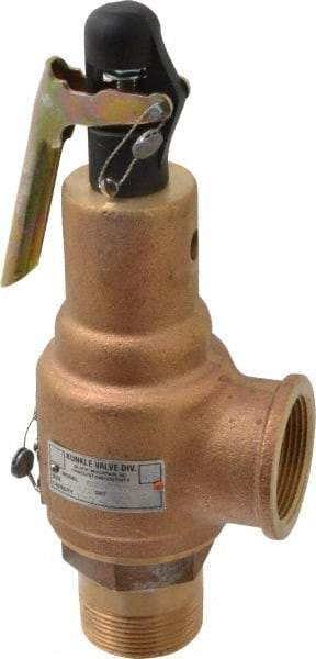 Midwest Control - 1-1/2" Inlet, 1-1/2" Outlet, ASME Safety Relief Valve - 125 Max psi, Bronze, 1,357 Cubic' per Min - Exact Industrial Supply