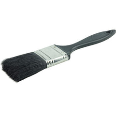 1-1/2″ Industrial Varnish Brush, Black China Bristle, 2″ Trim Length, Blue Plastic Sash - Exact Industrial Supply