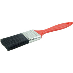 1-1/2″ Industrial Varnish Brush, Black Polyester, 2″ Trim Length, Red Plastic Handle - Exact Industrial Supply