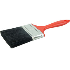 3″ Industrial Varnish Brush, Black Polyester, 2-1/4″ Trim Length, Red Plastic Handle - Exact Industrial Supply