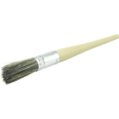 #4 11/16″ Round Sash Brush, Grey Bristle Fill, 2″ Trim Length, Plain Foam Handle - Exact Industrial Supply