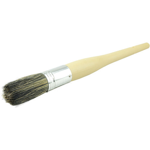 #8 15/16″ Round Sash Brush, Grey Bristle Fill, 2-1/4″ Trim Length, Plain Foam Handle - Exact Industrial Supply