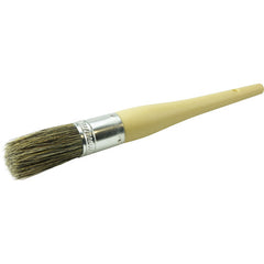 #10 1-1/16″ Round Sash Brush, Grey Bristle Fill, 2-1/4″ Trim Length, Plain Foam Handle - Exact Industrial Supply