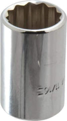 Blackhawk by Proto - 11/16", 1/2" Drive, Standard Hand Socket - 12 Points, 1-1/2" OAL, Chrome Finish - Exact Industrial Supply
