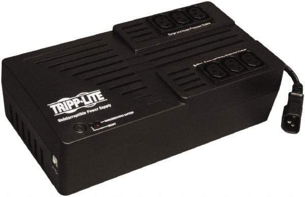 Tripp-Lite - 15 Amp, 550 VA, Tower Mount Line Interactive Backup Uninterruptible Power Supply - Backup 2 min with Full Load & 5-1/2 min with Half Load, 230 Volt Input & Output, 300 Watt Output, 1 Phases, 8 Outlets - Exact Industrial Supply