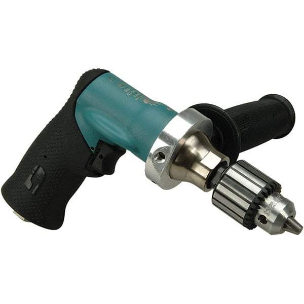 Dynabrade - 3/8" Keyed Chuck - Pistol Grip Handle, 500 RPM, 0.4 hp, 90 psi - Exact Industrial Supply