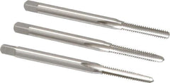 Cleveland - #4-40 UNC, 3 Flute, Bottoming, Plug & Taper, Bright Finish, High Speed Steel Tap Set - Right Hand Cut, 1-7/8" OAL, 0.31" Thread Length - Exact Industrial Supply