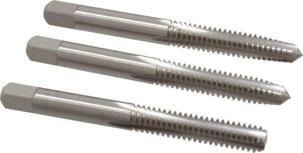 Cleveland - 1/4-20 UNC, 4 Flute, Bottoming, Plug & Taper, Bright Finish, High Speed Steel Tap Set - Right Hand Cut, 63.5mm OAL, 0.63" Thread Length - Exact Industrial Supply