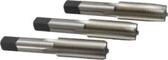 Cleveland - 11/16-16 UNF, 4 Flute, Bottoming, Plug & Taper, Bright Finish, High Speed Steel Tap Set - Right Hand Cut, 4.031" OAL, 1.09" Thread Length - Exact Industrial Supply