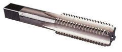 Made in USA - 1-3/4 - 10 UNS 6 Flute Bright Finish High Speed Steel Straight Flute Standard Hand Tap - Bottoming, Right Hand Thread, 5" OAL, 3-3/16" Thread Length, H6 Limit, Oversize - Exact Industrial Supply