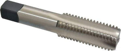 Cleveland - 1-1/8 - 7 UNC 3B 4 Flute Bright Finish High Speed Steel Straight Flute Standard Hand Tap - Bottoming, Right Hand Thread, 5.438" OAL, 2.56" Thread Length, H4 Limit, Oversize - Exact Industrial Supply