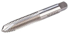 Cleveland - #8-32 UNC, 2 Flute, Bright Finish, High Speed Steel Spiral Point Tap - Plug Chamfer, Right Hand Thread, 2-1/8" OAL, 19.05mm Thread Length, 2B Class of Fit, Series 1053 - Exact Industrial Supply