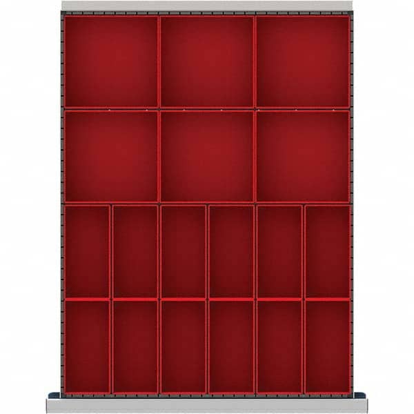 LISTA - 18-Compartment Drawer Divider Layout for 3.15" High Drawers - Exact Industrial Supply