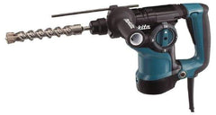 Makita - 120 Volt 1-1/8" SDS Plus Chuck Electric Rotary Hammer - 0 to 4,500 BPM, 0 to 1,100 RPM, Reversible - Exact Industrial Supply