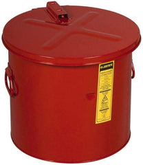 Justrite - 8 Gallon Capacity, Coated Steel, Red Dip Tank - 14-1/4 Inch High x 15-5/8 Inch Diameter, Includes Fusible Link - Exact Industrial Supply
