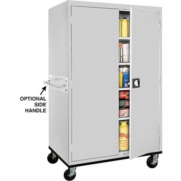 Sandusky Lee - 5 Shelf Mobile Storage Cabinet - Steel, 46" Wide x 24" Deep x 72" High, Dove Gray - Exact Industrial Supply