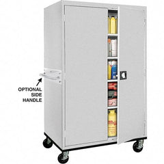 Sandusky Lee - 5 Shelf Mobile Storage Cabinet - Steel, 46" Wide x 24" Deep x 72" High, Dove Gray - Exact Industrial Supply