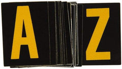 Made in USA - Letter Label - Legend: A-Z, English, Yellow & Black - Exact Industrial Supply