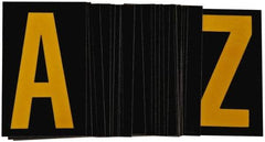 Made in USA - Letter Label - Legend: A-Z, English, Yellow & Black - Exact Industrial Supply