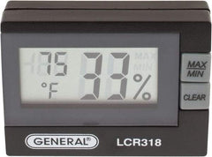 General - 14 to 140°F, 10 to 99% Humidity Range, Thermo-Hygrometer - 5% Relative Humidity Accuracy, 0.1% RH, 0.1° Temp Resolution - Exact Industrial Supply