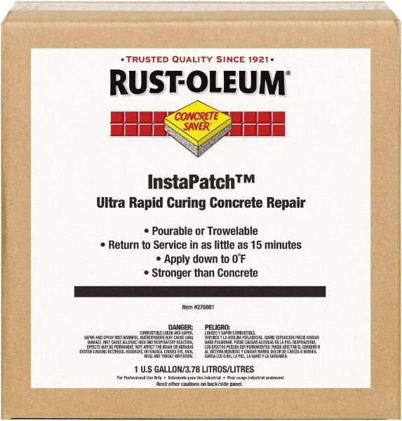Rust-Oleum - 1 Gal Bottle Concrete Repair/Resurfacing - Gray, 230 Sq Ft Coverage, Polyethylene - Exact Industrial Supply
