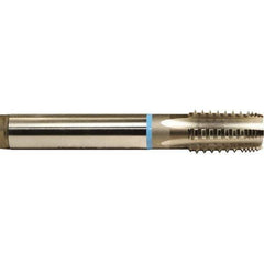 Emuge - 1-1/2 - 11-1/2 NPTF, 5 Flutes, Bright Finish, Cobalt, Interrupted Thread Pipe Tap - 4-1/4 Inch Overall Length, 1-1/2 Inch Shank Diameter, 1-3/4 Inch Thread Length, 1.12 Inch Square Size, Modified Bottoming Chamfer, Series KEG - Exact Industrial Supply