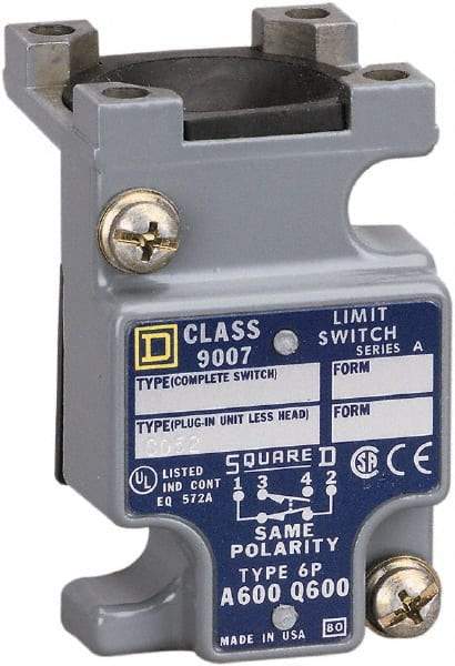 Square D - 4.2 Inch Long, Zinc Body, Limit Switch Plug In Unit - For Use with 9007, 9007C - Exact Industrial Supply