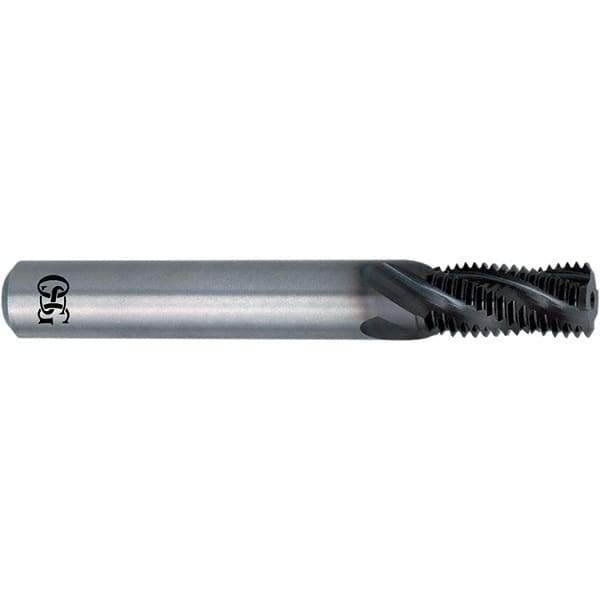 OSG - M6x1.00 Metric, 0.1772" Cutting Diam, 3 Flute, Solid Carbide Helical Flute Thread Mill - Internal Thread, 13mm LOC, 60mm OAL, 6mm Shank Diam - Exact Industrial Supply