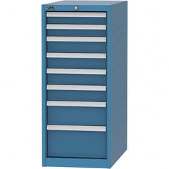 LISTA - 8 Drawer, 45 Compartment Bright Blue Steel Modular Storage Cabinet - Exact Industrial Supply