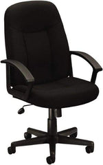 Basyx - 44" High Executive High Back Swivel Tilt Chair - 26" Wide x 33-1/2" Deep, 100% Polyester Seat, Black - Exact Industrial Supply