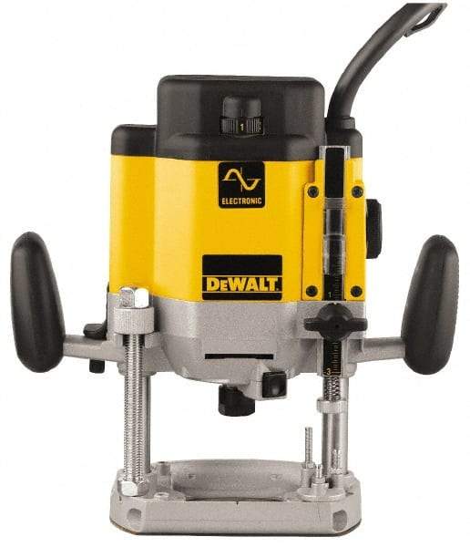 DeWALT - 8,000 to 22,000 RPM, 3 HP, 15 Amp, Plunge Base Electric Router - 1/4 and 1/2 Inch Collet - Exact Industrial Supply