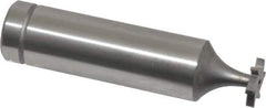 Made in USA - 3/8" Diam x 1/16" Face Width, Cobalt, 6 Teeth, Shank Connection Woodruff Keyseat Cutter - Uncoated, 2-1/16" OAL x 1/2" Shank, Straight Teeth, ANSI 203, Old Standard 211 - Exact Industrial Supply